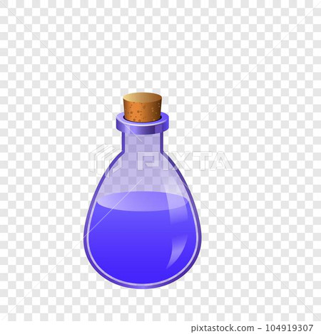 Blue flask icon. Cartoon of blue flask vector icon for on transparent background 104919307