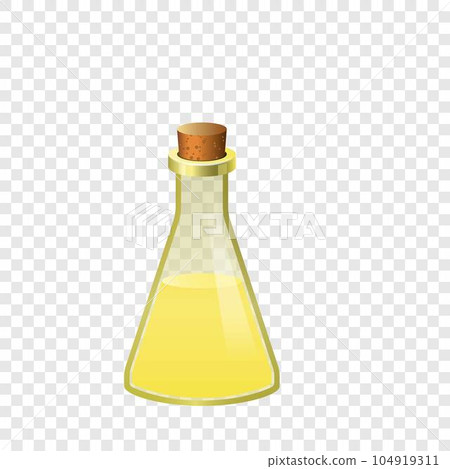 Yellow flask icon. Cartoon of yellow flask vector icon for on transparent background Yellow flask icon. Cartoon of yellow flask vector icon for on transparent background 104919311