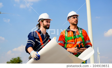 Engineer working with confident. Worker outdoor working. Mega project construction. 104919651