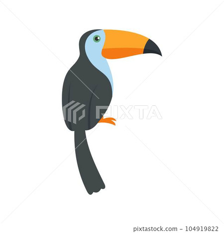 Exotic toucan icon. Flat illustration of exotic toucan vector icon for web isolated on white 104919822