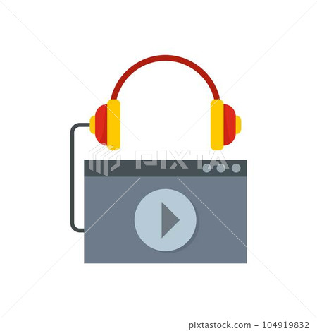 Play audio file icon. Flat illustration of play audio file vector icon for web isolated on white 104919832