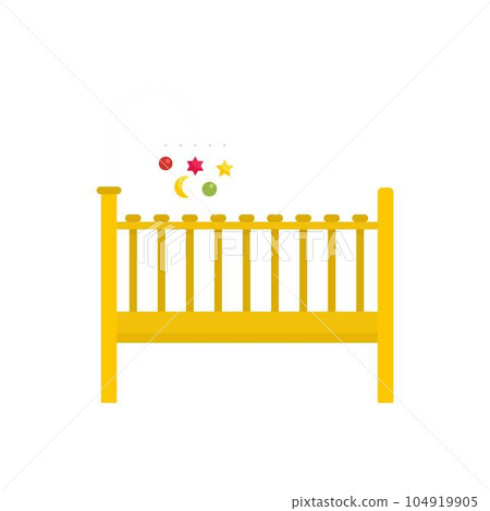 Baby bed icon. Flat illustration of baby bed vector icon for web isolated on white Baby bed icon. Flat illustration of baby bed vector icon for web isolated on white 104919905