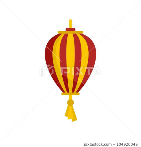 Outdoor asian lantern icon. Flat illustration of outdoor asian lantern vector icon for web isolated on white 104920049
