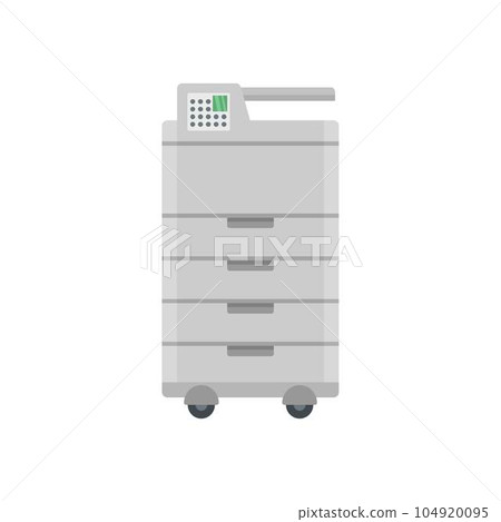 Big office printer icon. Flat illustration of big office printer vector icon for web isolated on white Big office printer icon. Flat illustration of big office printer vector icon for web isolated on white 104920095