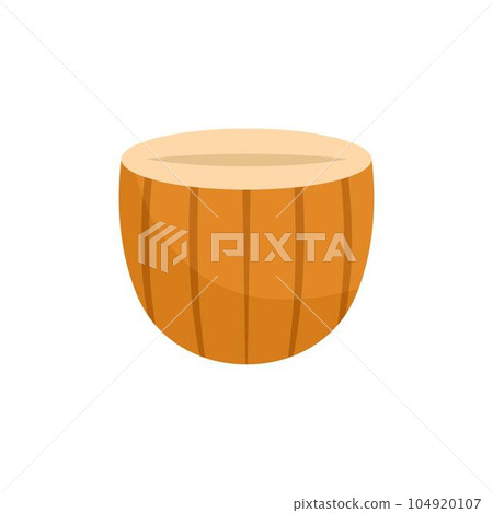Half cutted almond icon. Flat illustration of half cutted almond vector icon for web isolated on white Half cutted almond icon. Flat illustration of half cutted almond vector icon for web isolated on white 104920107