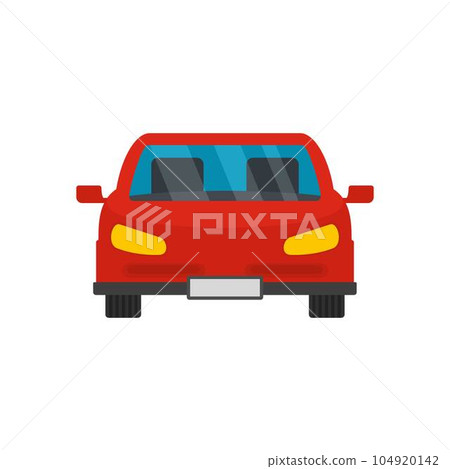 Red front car icon. Flat illustration of red front car vector icon for web isolated on white Red front car icon. Flat illustration of red front car vector icon for web isolated on white 104920142