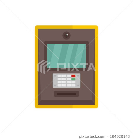 Atm icon. Flat illustration of atm vector icon for web isolated on white Atm icon. Flat illustration of atm vector icon for web isolated on white 104920143