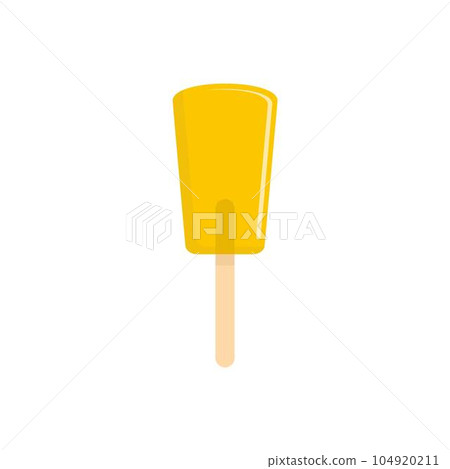 Yellow ice cream icon. Flat illustration of yellow ice cream vector icon for web isolated on white 104920211