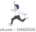 男學生向前跳躍 104920326