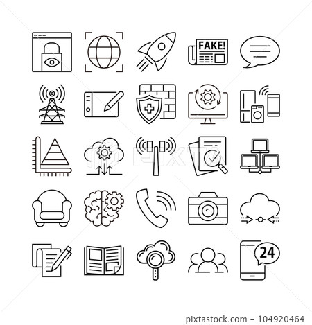 device artificial intelligence technology icon set device artificial intelligence technology icon set 104920464