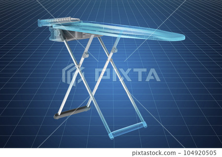 Visualization 3d cad model of ironing board, 3D rendering Visualization 3d cad model of ironing board, 3D rendering 104920505