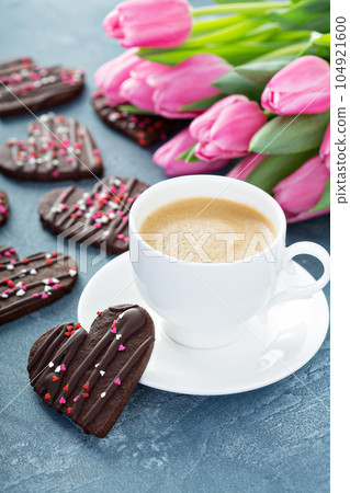 Chocolate hearts cookies for Valentines day Chocolate hearts cookies for Valentines day 104921600