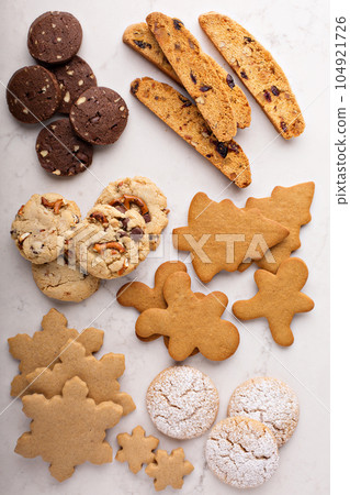 Variety of cookies for Christmas 104921726