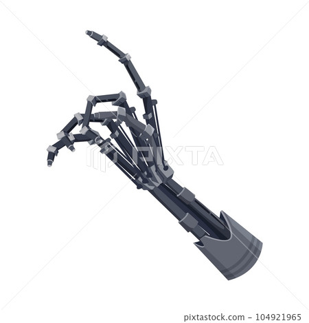 Disabled man cyborg palm limb, handicapped invalid prosthesis, robotic artificial hand with metal fingers, future artificial technology arm Disabled man cyborg palm limb, handicapped invalid prosthesis, robotic artificial hand with metal fingers, future artificial technology arm 104921965