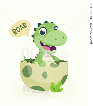 cute baby tyrannosaurus rex cartoon dinosaur character