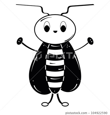 Isolated silhouette of a fly sketch character Vector Isolated silhouette of a fly sketch character Vector 104922590