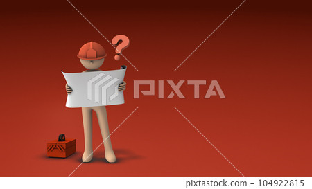 An engineer looking at a drawing. He is puzzled... - Stock Illustration ...