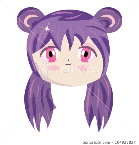 Isolated head of an anime character girl Vector Image