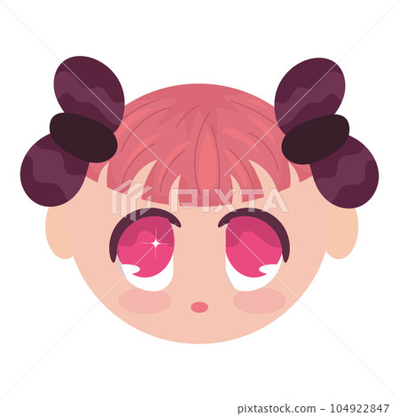 Isolated head of an anime character girl Vector Image