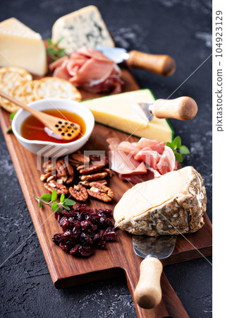 Cheese and snack board 104923129