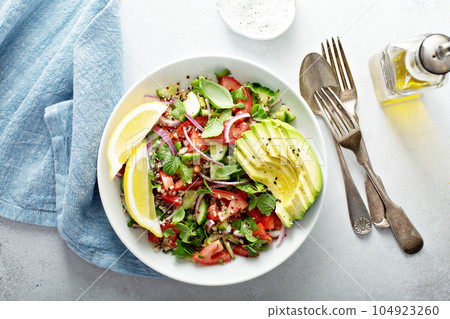 Fresh vegetables and quinoa salad Fresh vegetables and quinoa salad 104923260