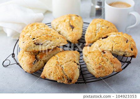 Homemade chocolate chip scones Homemade chocolate chip scones 104923353
