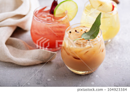 Winter and fall cocktails with chai, sage and hibiscus Winter and fall cocktails with chai, sage and hibiscus 104923384