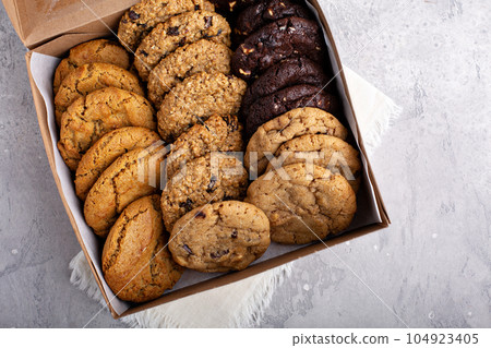 Box of assorted cookies 104923405