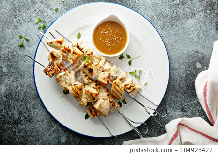 Chicken cabobs with ginger sauce Chicken cabobs with ginger sauce 104923422