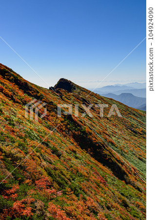 (Tanigawadake) Tanigawa mountain range in autumn, ridgelines and mountains colored with autumn leaves (Tanigawadake) Tanigawa mountain range in autumn, ridgelines and mountains colored with autumn leaves 104924090