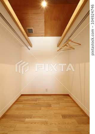 stylish walk-in closet 104924746