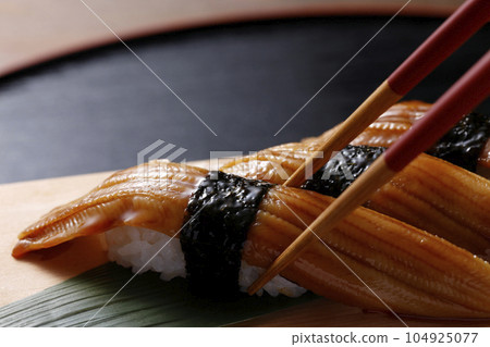 boiled conger eel sushi boiled conger eel sushi 104925077
