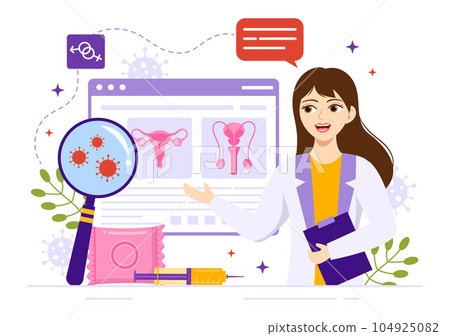Venereologist Vector Illustration of Diagnostic for Dermatology Disease, Sexually Transmitted and Infection in Flat Cartoon Hand Drawn Templates Venereologist Vector Illustration of Diagnostic for Dermatology Disease, Sexually Transmitted and Infection in Flat Cartoon Hand Drawn Templates 104925082