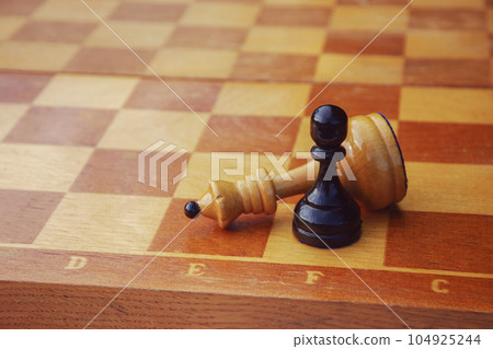 black pawn won chess game, weak opponent defeated superior forces 104925244