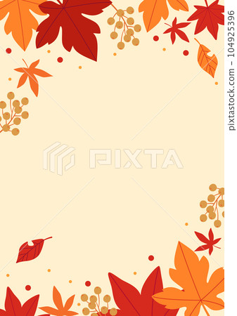 秋天的落葉和堅果的標題背面 104925396