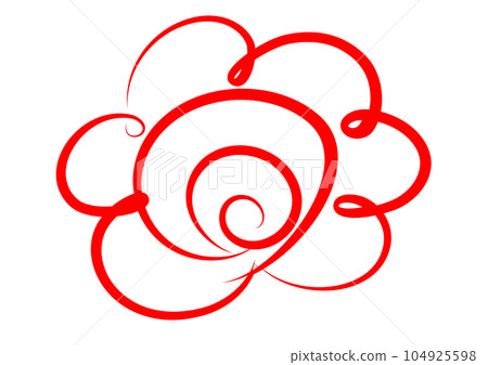 Hanamaru mark Simple hand-drawn style Red pen hanamaru stamp illustration Icon material Hanamaru mark Simple hand-drawn style Red pen hanamaru stamp illustration Icon material 104925598