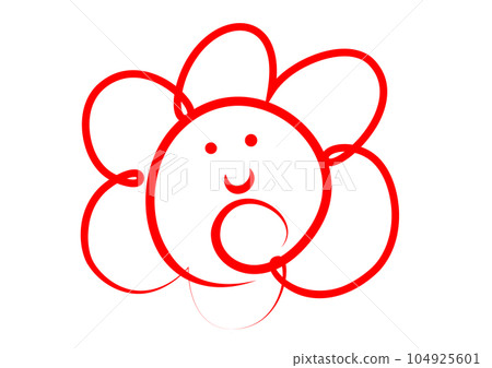 Hanamaru mark icon material Illustration of a cute smiling Hanamaru mark Hanamaru mark icon material Illustration of a cute smiling Hanamaru mark 104925601