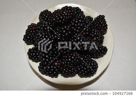 Freshly picked blackberries in a bowl Freshly picked blackberries in a bowl 104927166