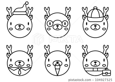 Deer cartoon vector set. Deer cartoon vector set. 104927325