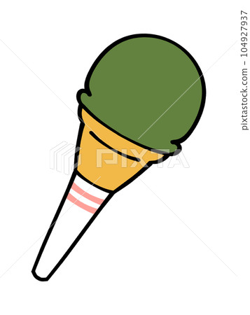 Illustration material of simple matcha ice cream Illustration material of simple matcha ice cream 104927937