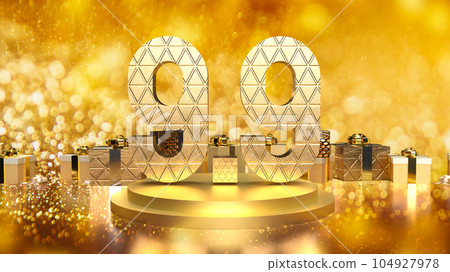 The 9.9 number on gold background for sale or promotion concept 3d rendering 104927978