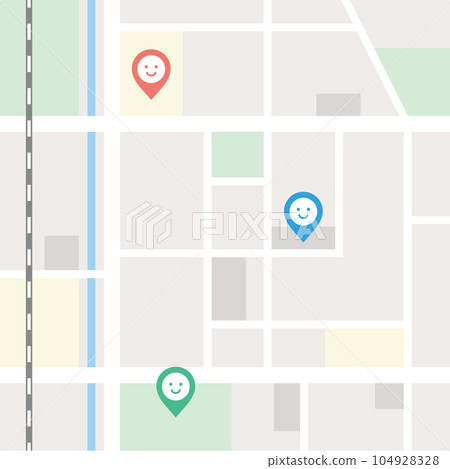GPS app screen image illustration material GPS app screen image illustration material 104928328