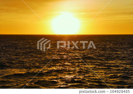 Okinawa Miyakojima sea and sunset 104928485