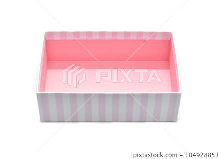 open beautiful pink box on white background, package for design open beautiful pink box on white background, package for design 104928851