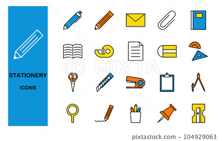 文具圖標集 文具圖標集 104929063