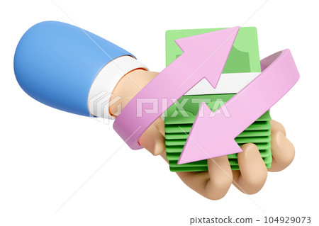 3D cartoon hands holding banknote stack icons isolated. quick credit approval or loan approval transfer, arrows, cashback, saving money wealth business, 3d render illustration 3D cartoon hands holding banknote stack icons isolated. quick credit approval or loan approval transfer, arrows, cashback, saving money wealth business, 3d render illustration 104929073
