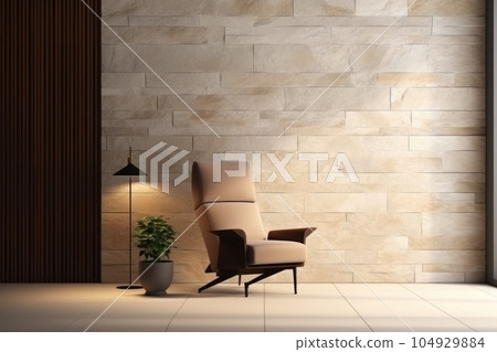 Interior room with modern armchair. Generative AI 104929884