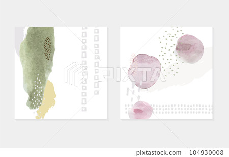 Watercolor and paint hand drawn illustration set 104930008