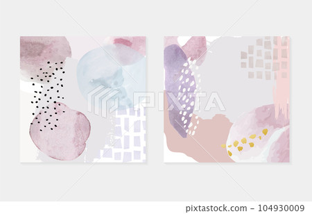 Watercolor and paint hand drawn illustration set 104930009