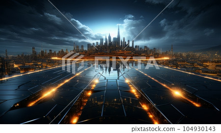 Smart city and communication network concept. 5G telecommunication. Digital Landscape AI Smart city and communication network concept. 5G telecommunication. Digital Landscape AI 104930143